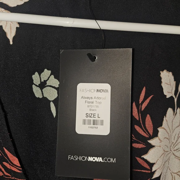 Floral Black Rust Cream Color Crop Top by Fashion Nova - Picture 8 of 8